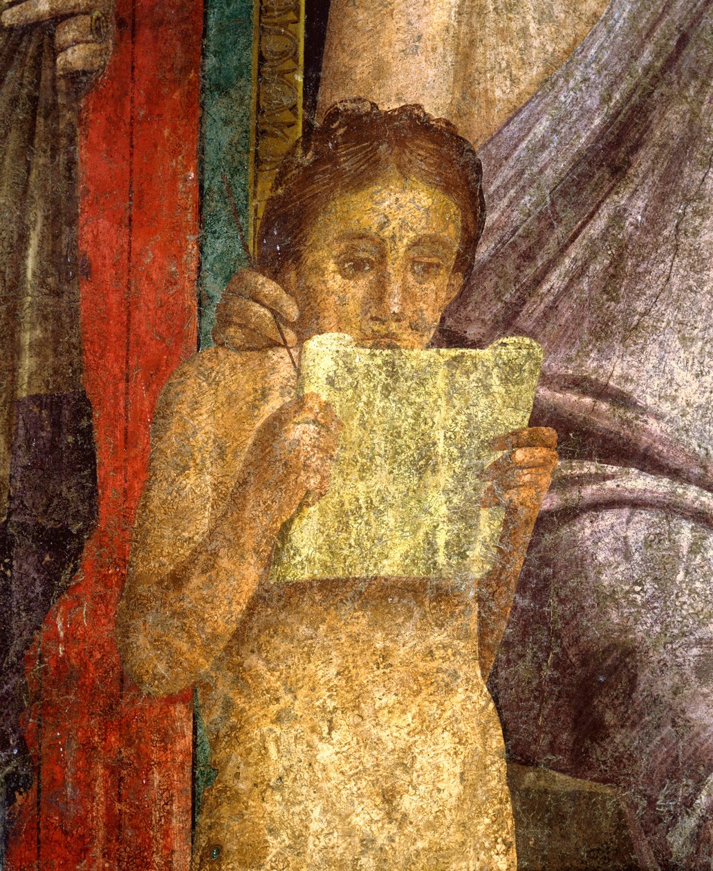 Ritos de iniciação ao culto de Dionísio, fresco da Villa Dei Mysteri de Roman