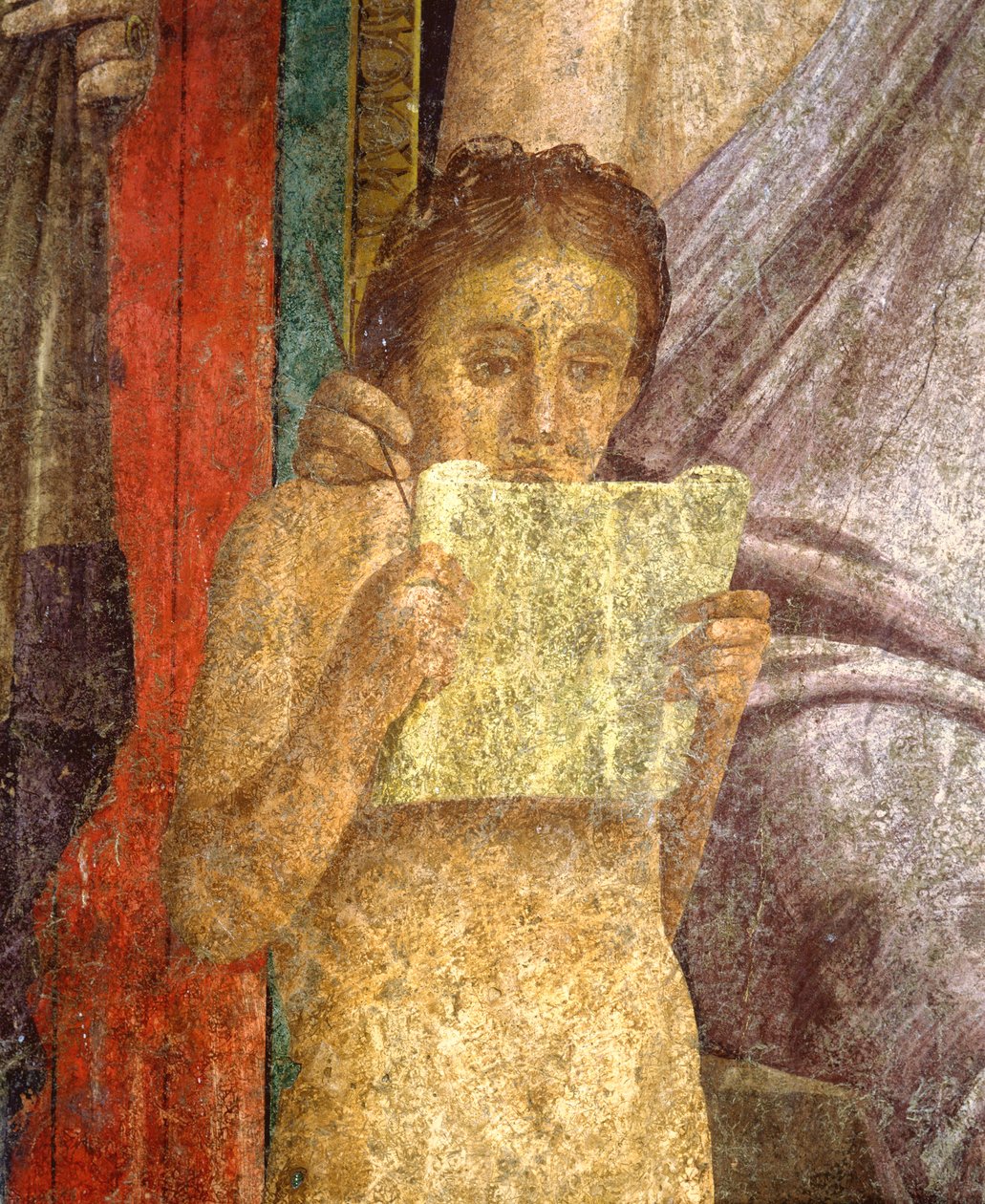 Itália, Campânia, Pompeia, afresco retratando cerimônia ritual na Villa dos Mistérios de Roman