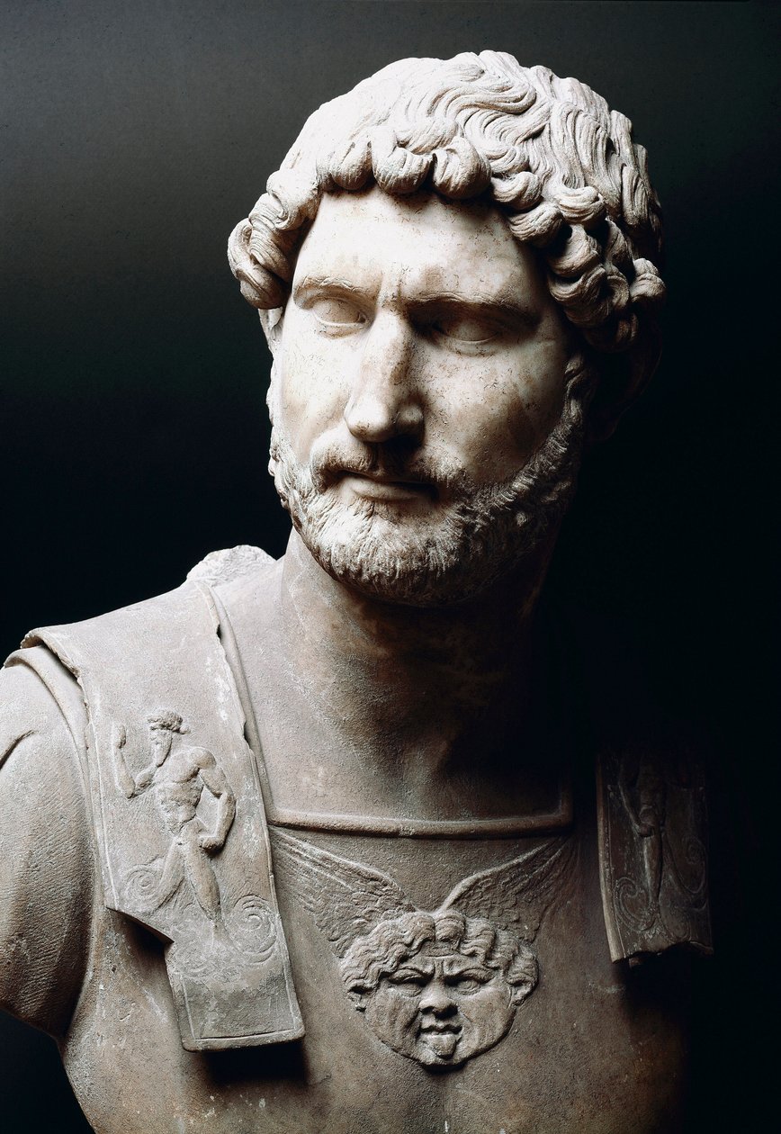 Busto do Imperador Adriano (Publius Aelius Hadrianus) (76-138 d.C.) - Roma Musei Capitolini - Busto do Imperador Adriano (Publius Aelius Hadrianus) (76-138 d.C.) - Escultura em mármore - Musei Capitolini, Roma (Itália) de Roman
