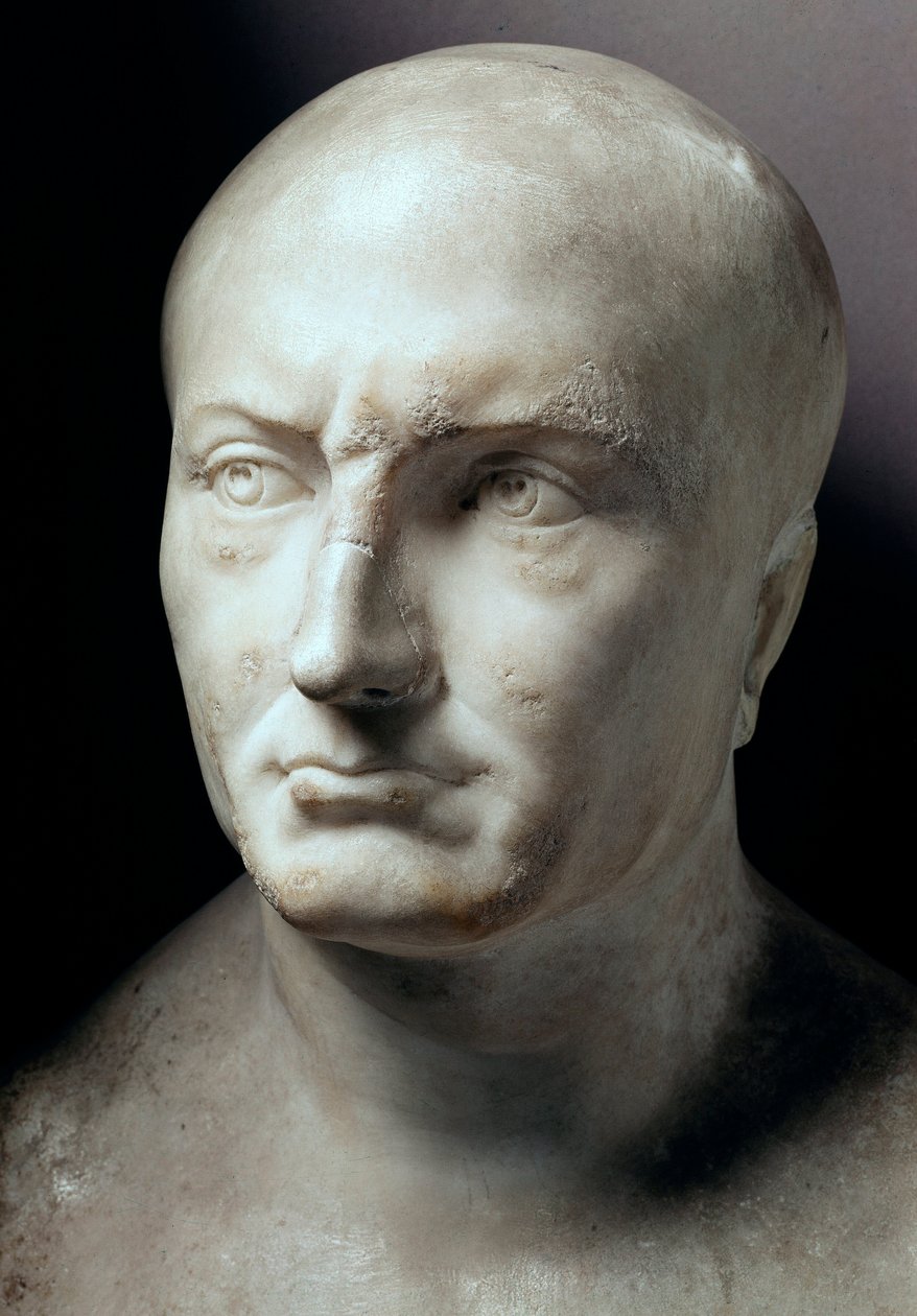 Cabeça de mármore de Publius Cornelius Scipio Africanus, estadista romano (235-183 AC) - Roma, Musei Capitolini - Cabeça de Publius Cornelius Scipio Africanus (236-183 AC) (Scipio o Africano, Scipio o Ancião, Scipio Africano-Major ou Scipio o Grande), gera de Roman