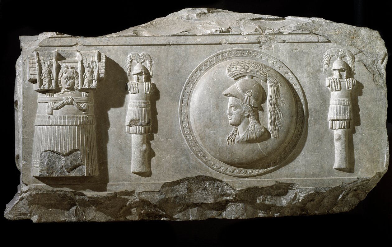 Fragmento de mármore em relevo da Plaza de la Consolazione em Roma de Roman