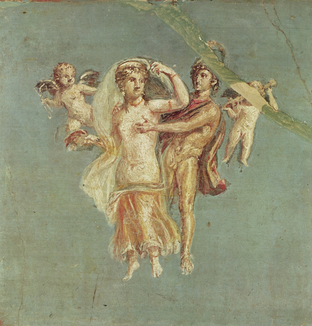 Marte e Vênus com querubins sobre um fundo azul, de Herculano de Roman