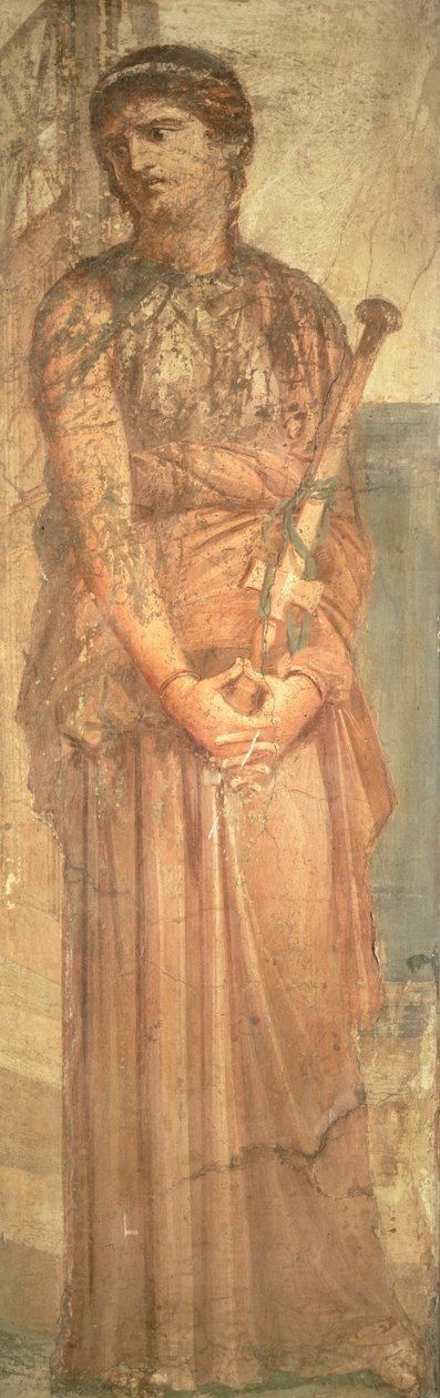 Medea contemplando o assassinato dos seus filhos, de Herculaneum (fresco) de Roman