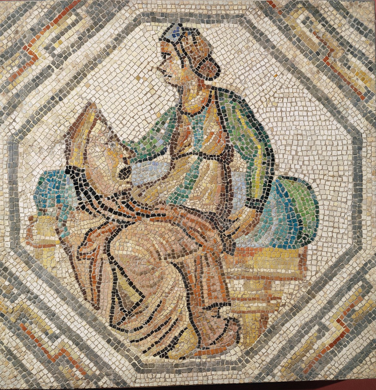 Melpomene, a musa da tragédia, de uma vila em Augusta Treverorum (mosaico) de Roman