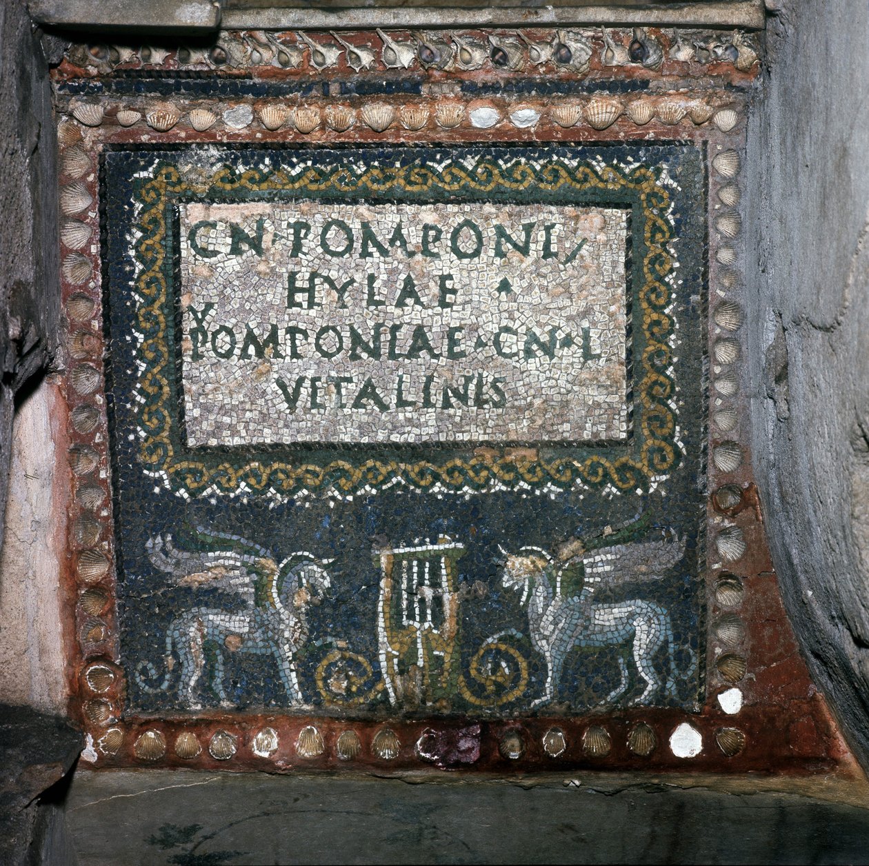 Mosaico do Túmulo de Pomponio Hylax, Roma. de Roman