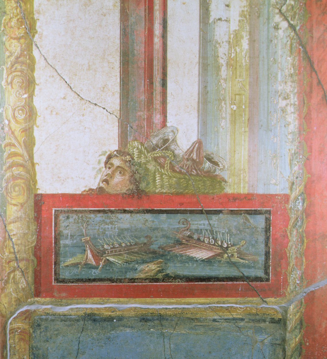 Cena Naval, Pompeia, Itália (fresco) de Roman