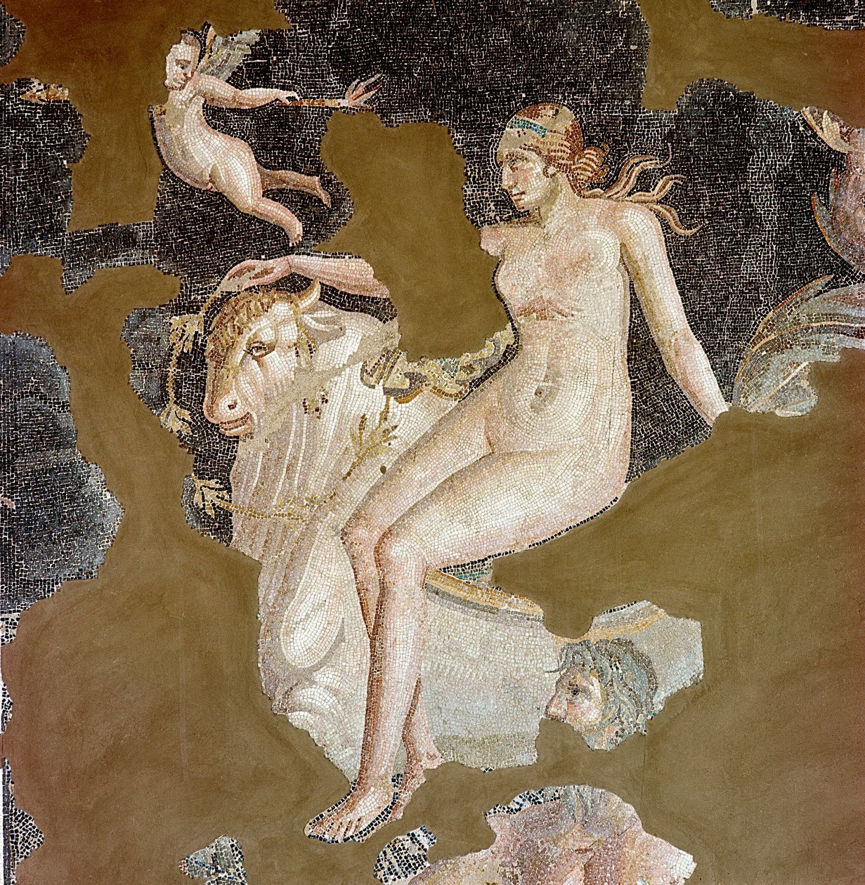 Nereid sobre um touro marinho (mosaico de Roman