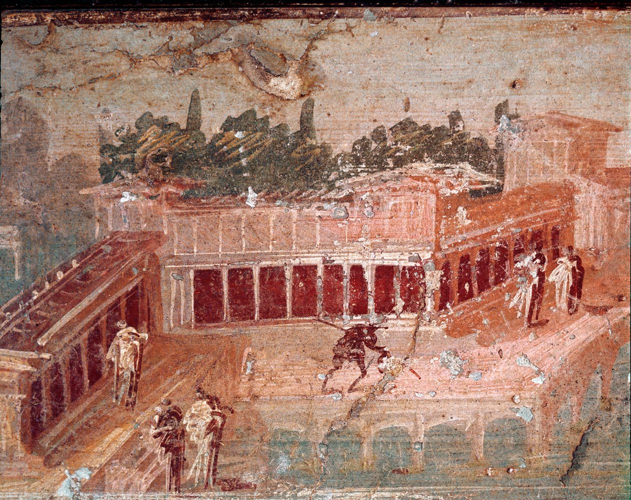 Pan-músico, entre as ninfas, detalhe (fresco de Roman