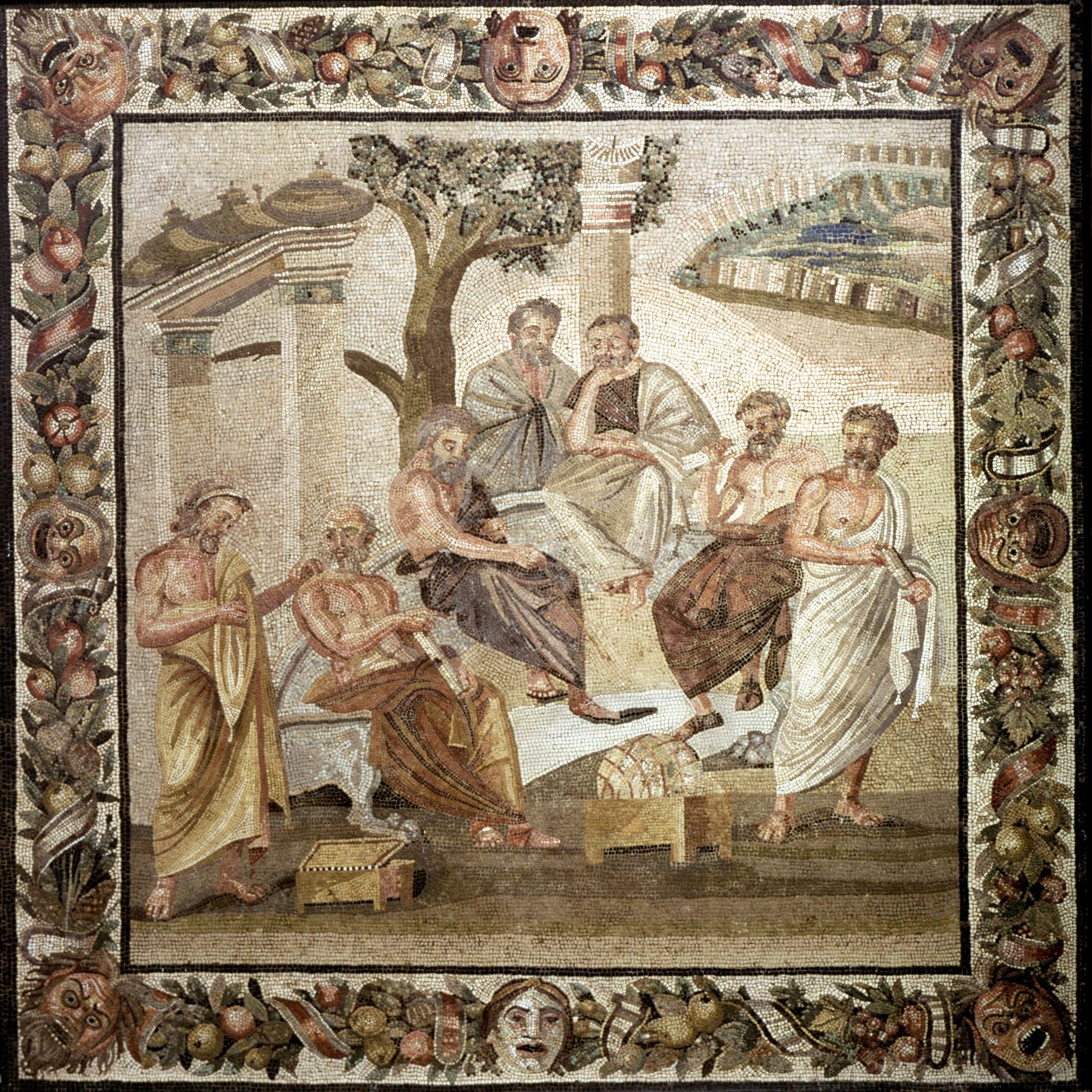 Academia de Platão, século II aC (mosaico) de Roman