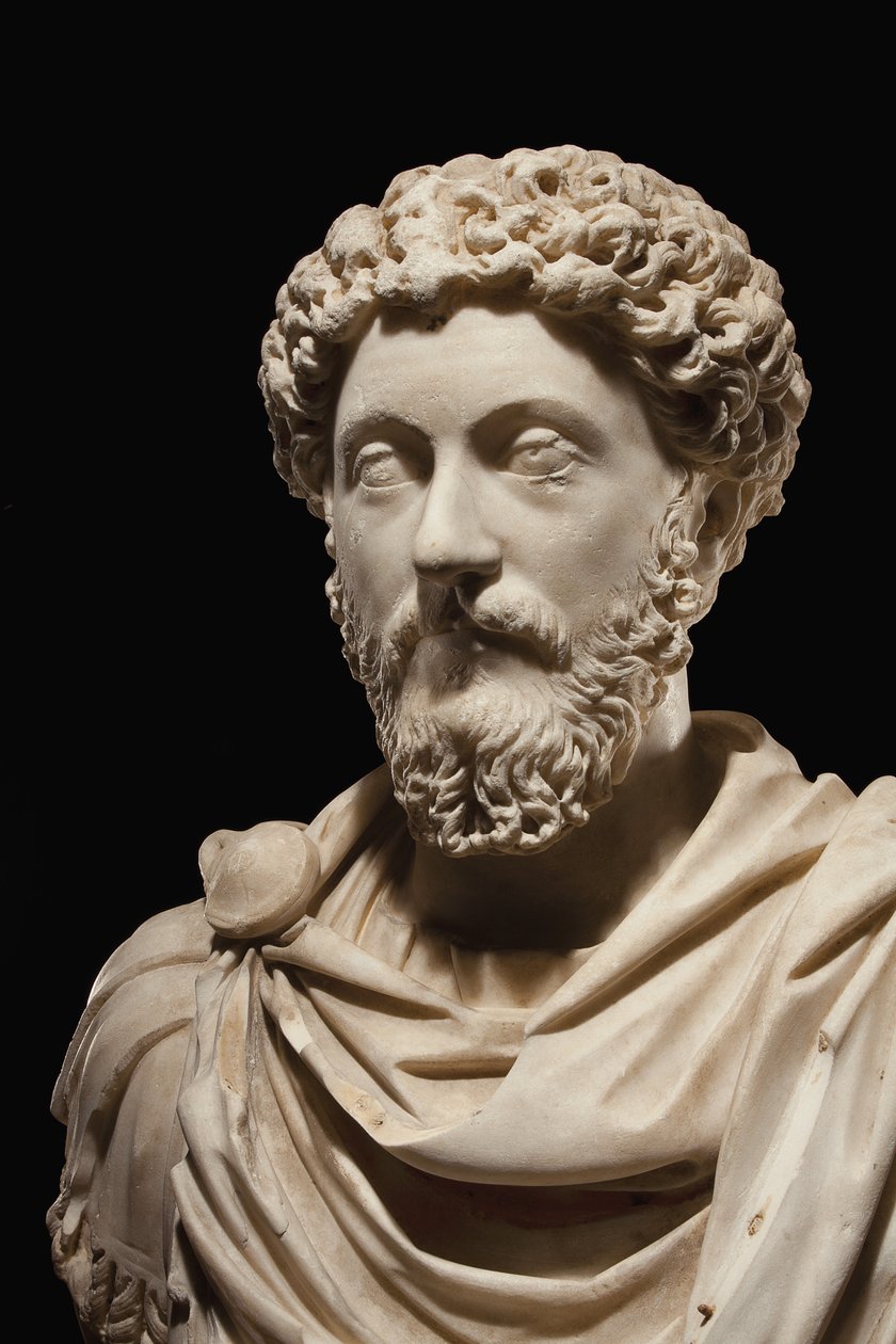 Busto de retrato do imperador Marco Aurélio, c.170-180 DC de Roman