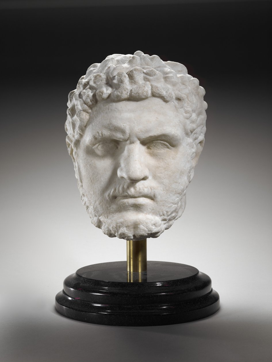 Retrato de Caracalla, imperador do Império Romano, 211-17 DC (mármore) de Roman
