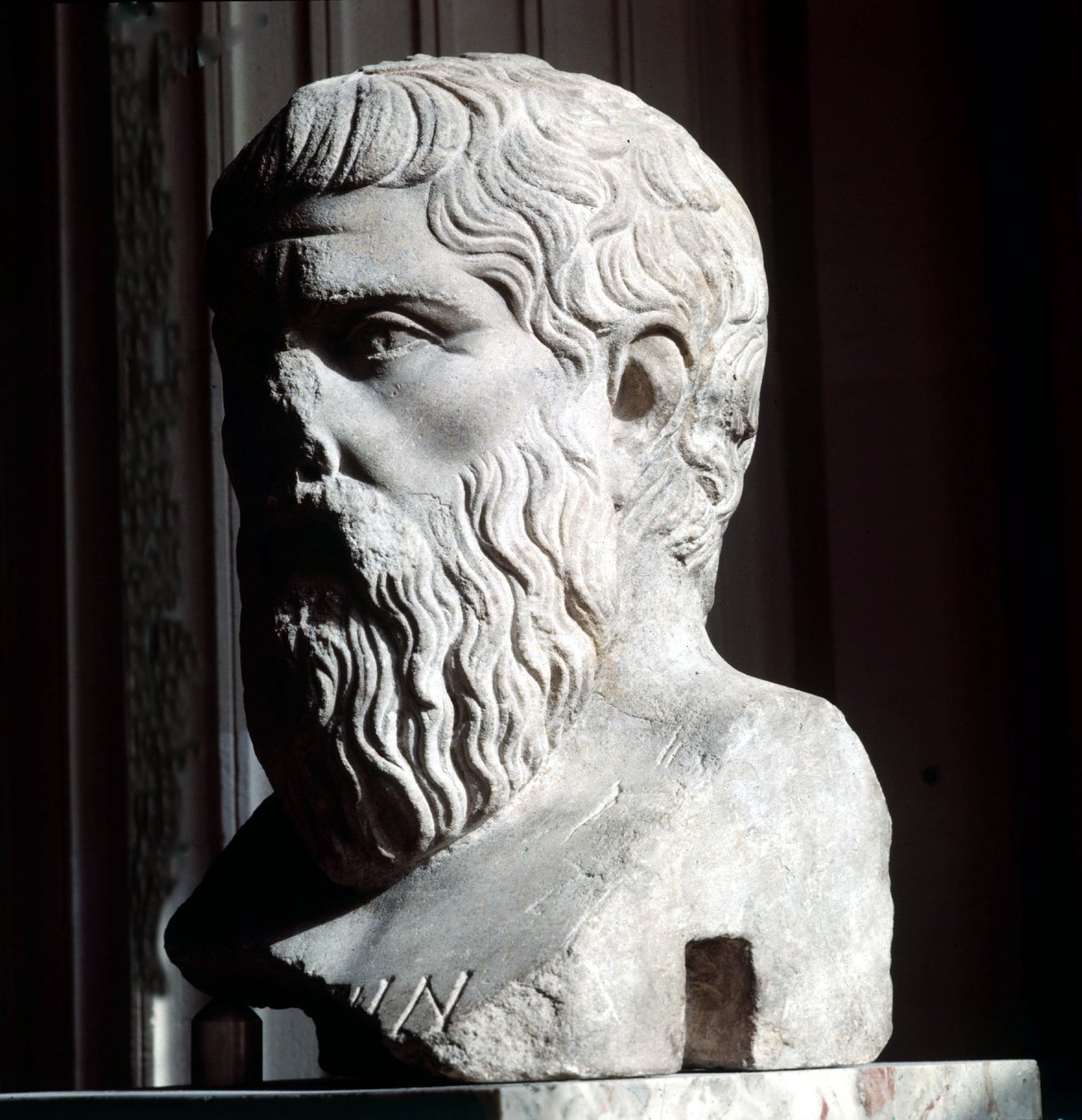 Retrato de Platão (-428 - -348), Museu do Louvre, Paris. de Roman