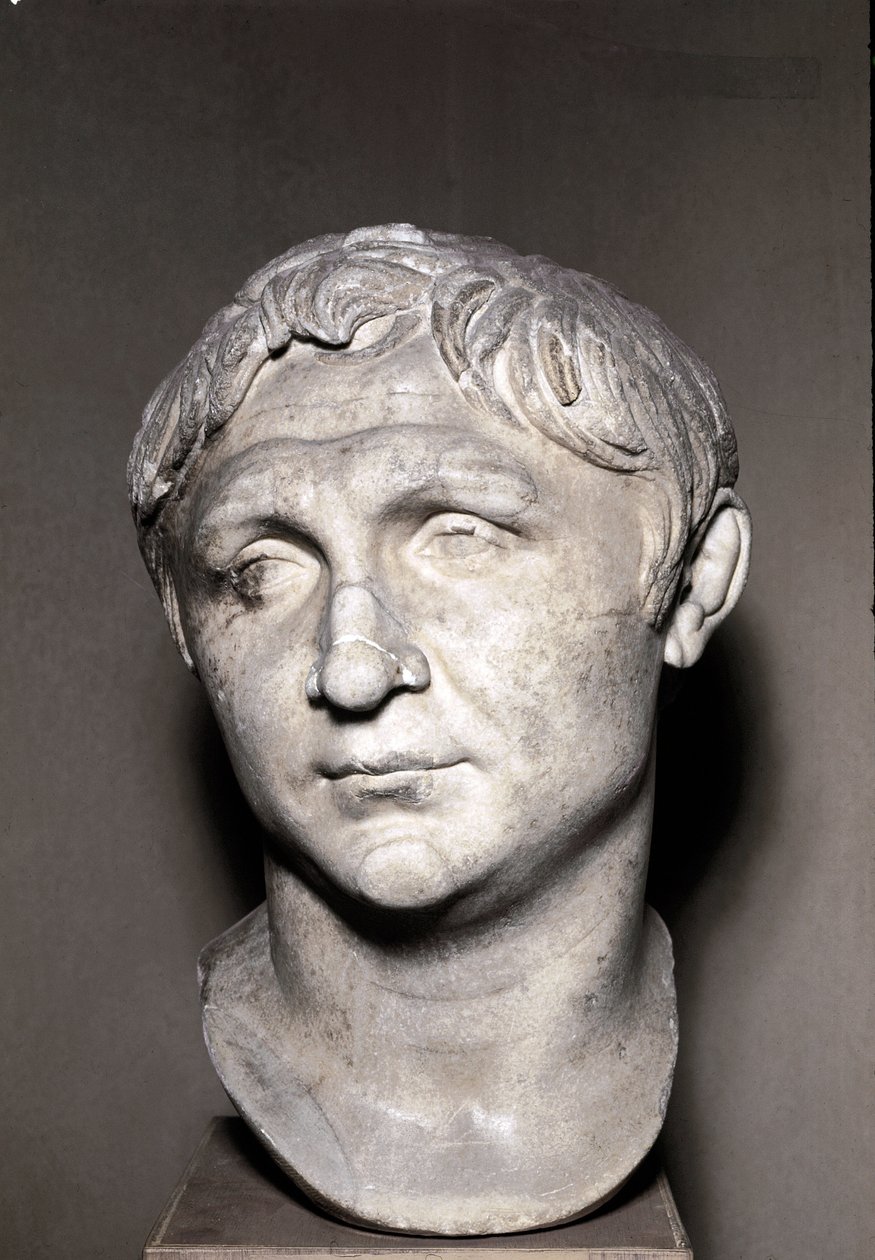 Retrato de Pompeu o grande (escultura em mármore) de Roman