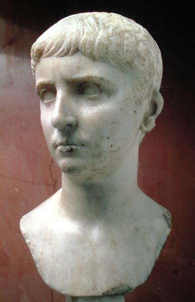 Retrato, possivelmente de Caio César (20 BC-AD 04) (mármore de grão fechado) de Roman