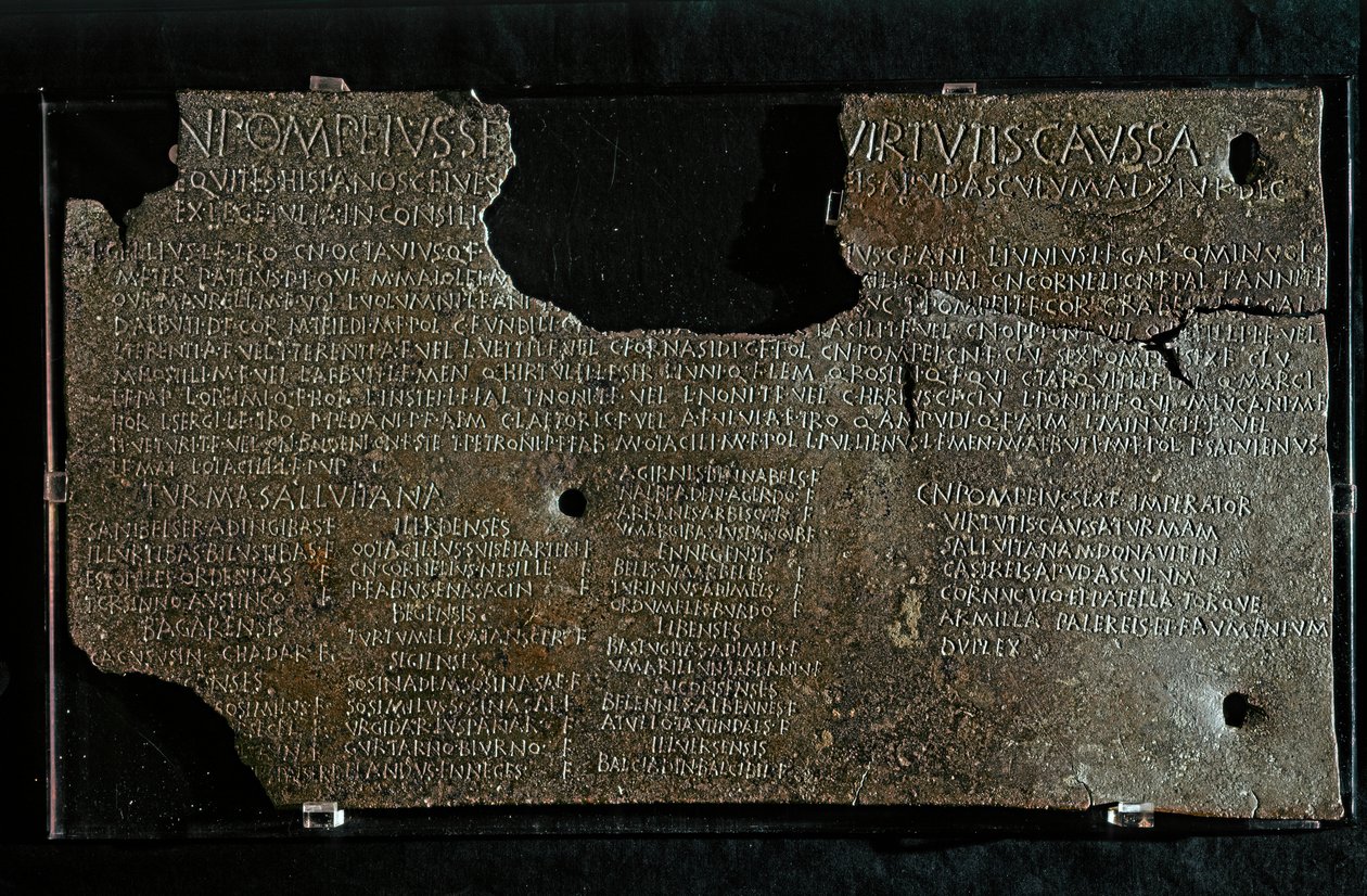 ARTE ROMANA: Decreto de Pompeius Strabone Gneo, 98-90 a.C. de Roman
