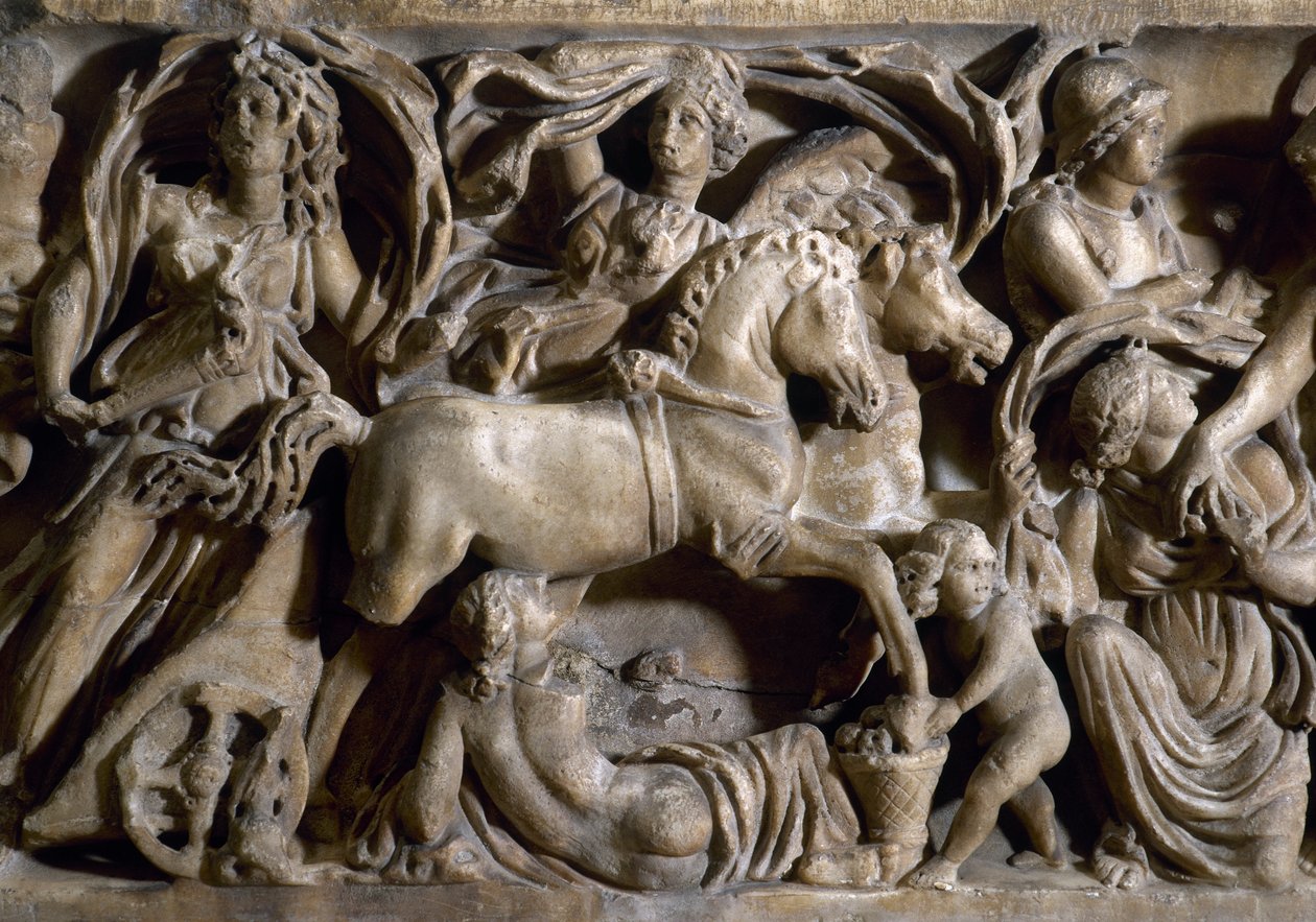 Arrebatamento de Proserpina, detalhe (mármore) de Roman