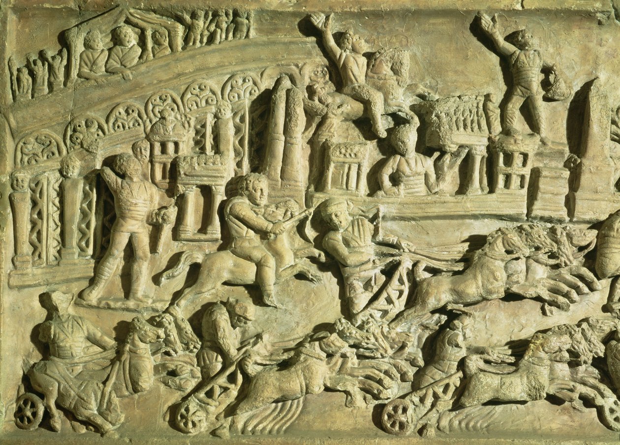 Relief retratando jogos no Circus Maximus de Roman