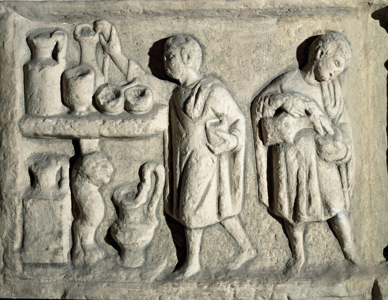 Arte Romana: "Domestic at Work" Século I d.C. Roma, Museo della Civilta Romana de Roman