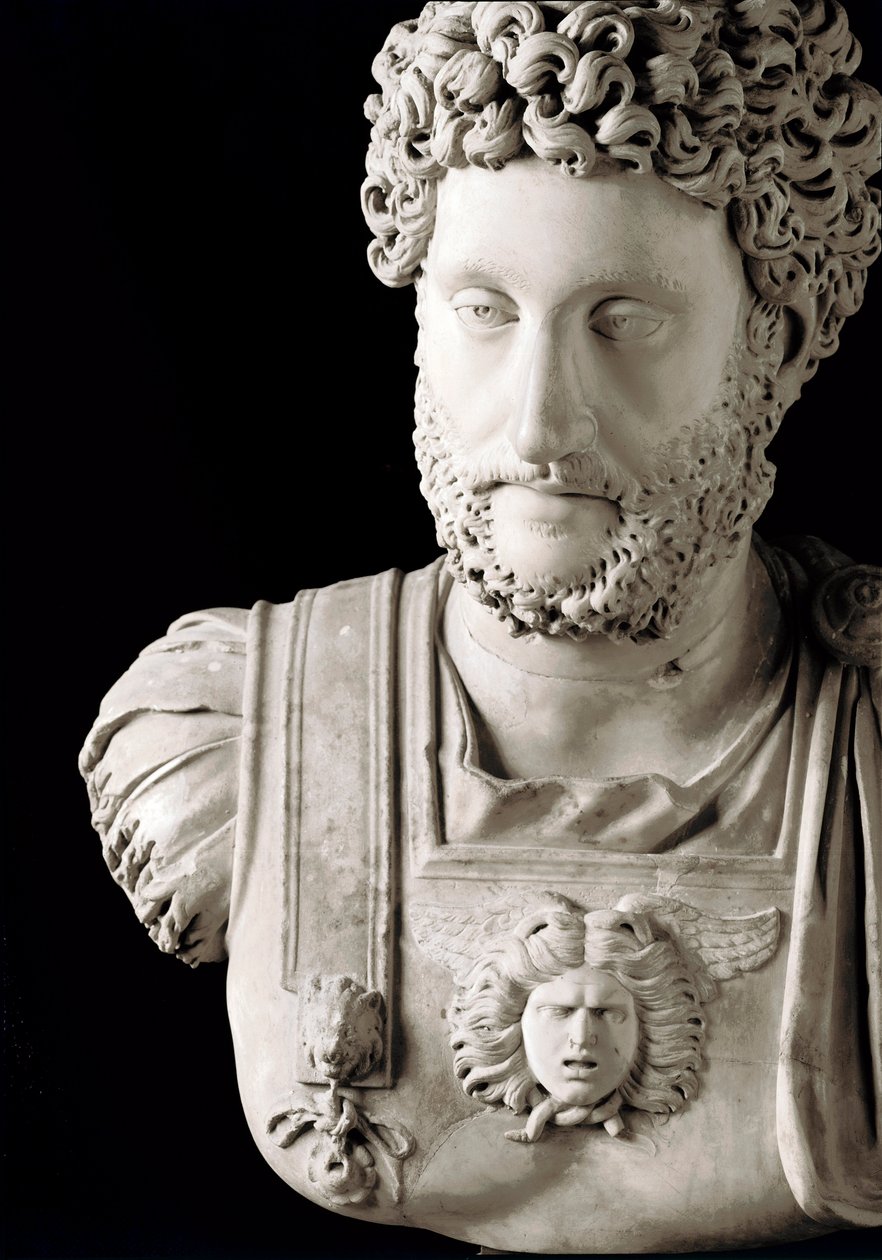 Arte Romana: "O Imperador Romano Commodus (161-192)" Busto de mármore - Musei Capitolini Roma - Busto do Imperador Commodus (161-192) - Escultura em mármore - Musei Capitolini, Roma, Itália de Roman