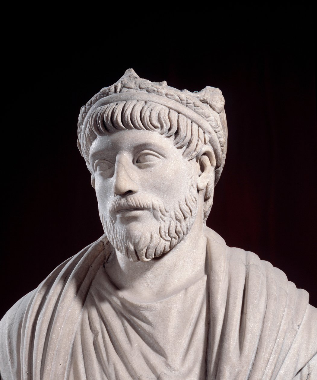 Arte Greco Romana: Escultura do imperador romano Julien ler apóstata (331 - 363) (século IV ap. JC) Paris, Musee Du Louvre de Roman