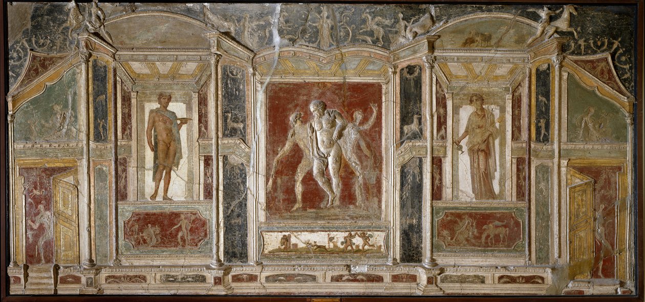Arte romana: Grupo dionisíaco. Século I. De Pompéia. Nápoles, Museo Archeologico Nazionale de Roman