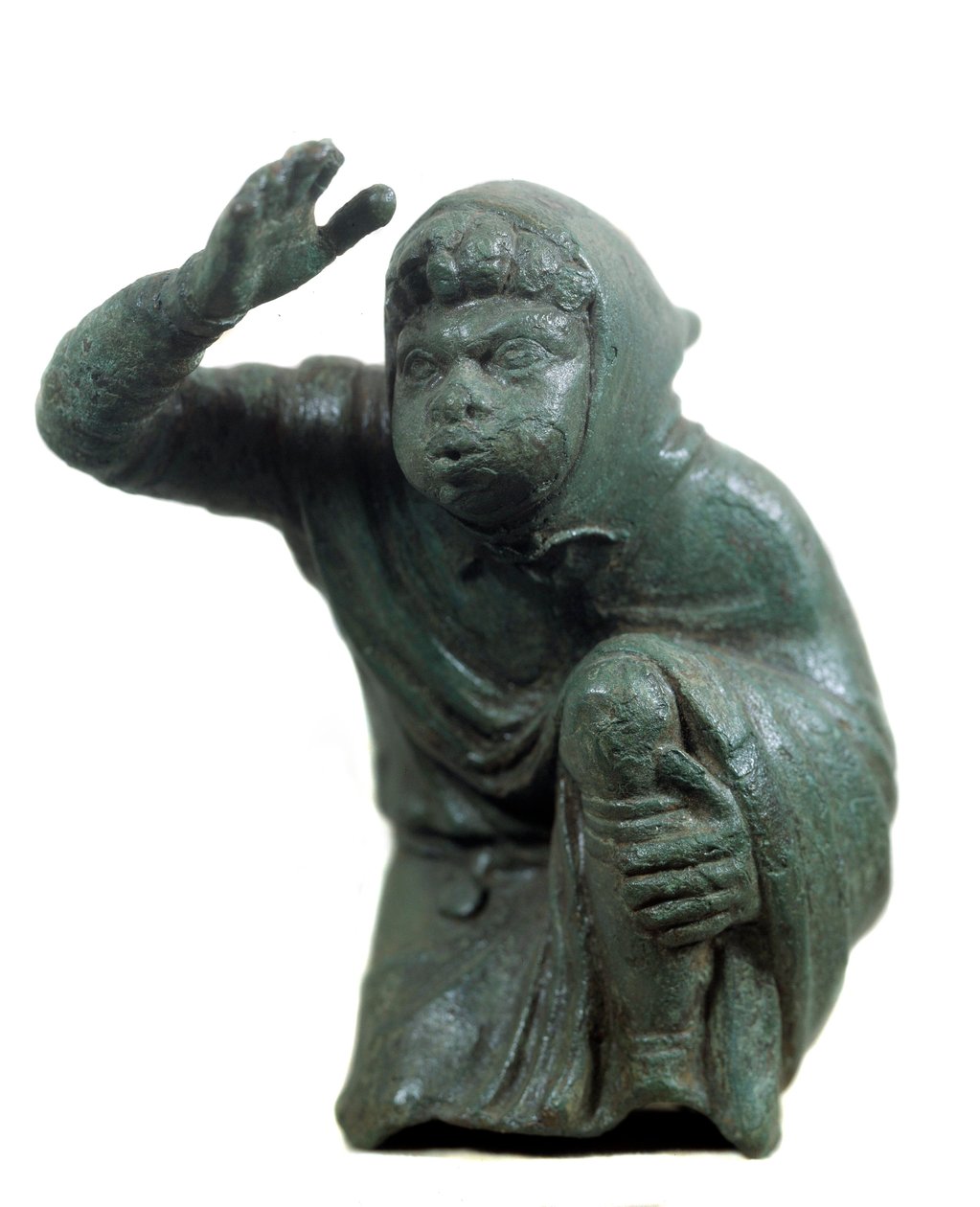 Arte romana: estatueta de bronze de escravos negros ajoelhados e soprados. Século II ou III d.C. Paris, Museu do Louvre de Roman