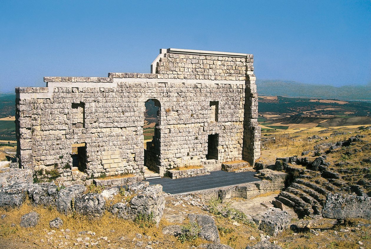 Ruínas do teatro romano, Acinipo, Ronda, Espanha de Roman