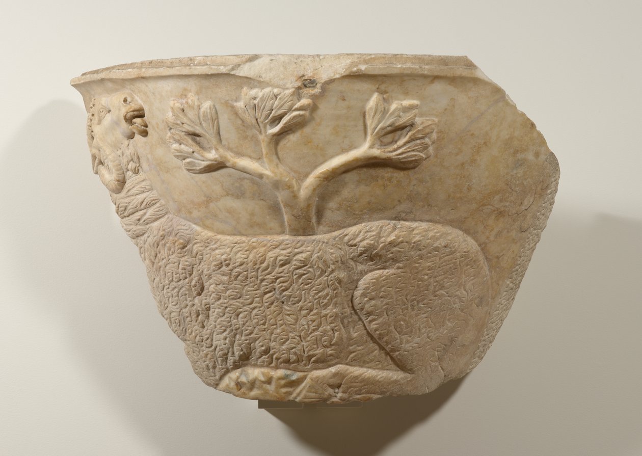 Fragmento de Sarcófago, século III (mármore) de Roman