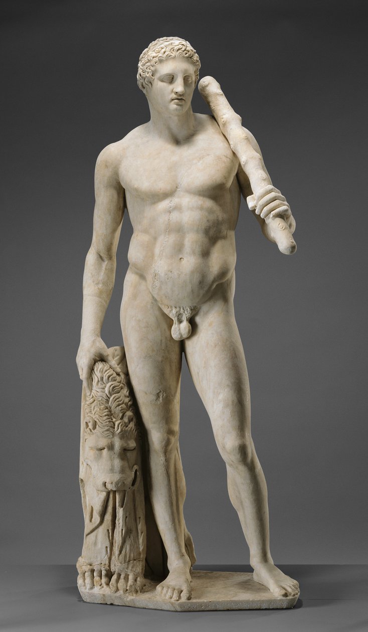 Estátua de Hércules, c.125 (mármore) de Roman