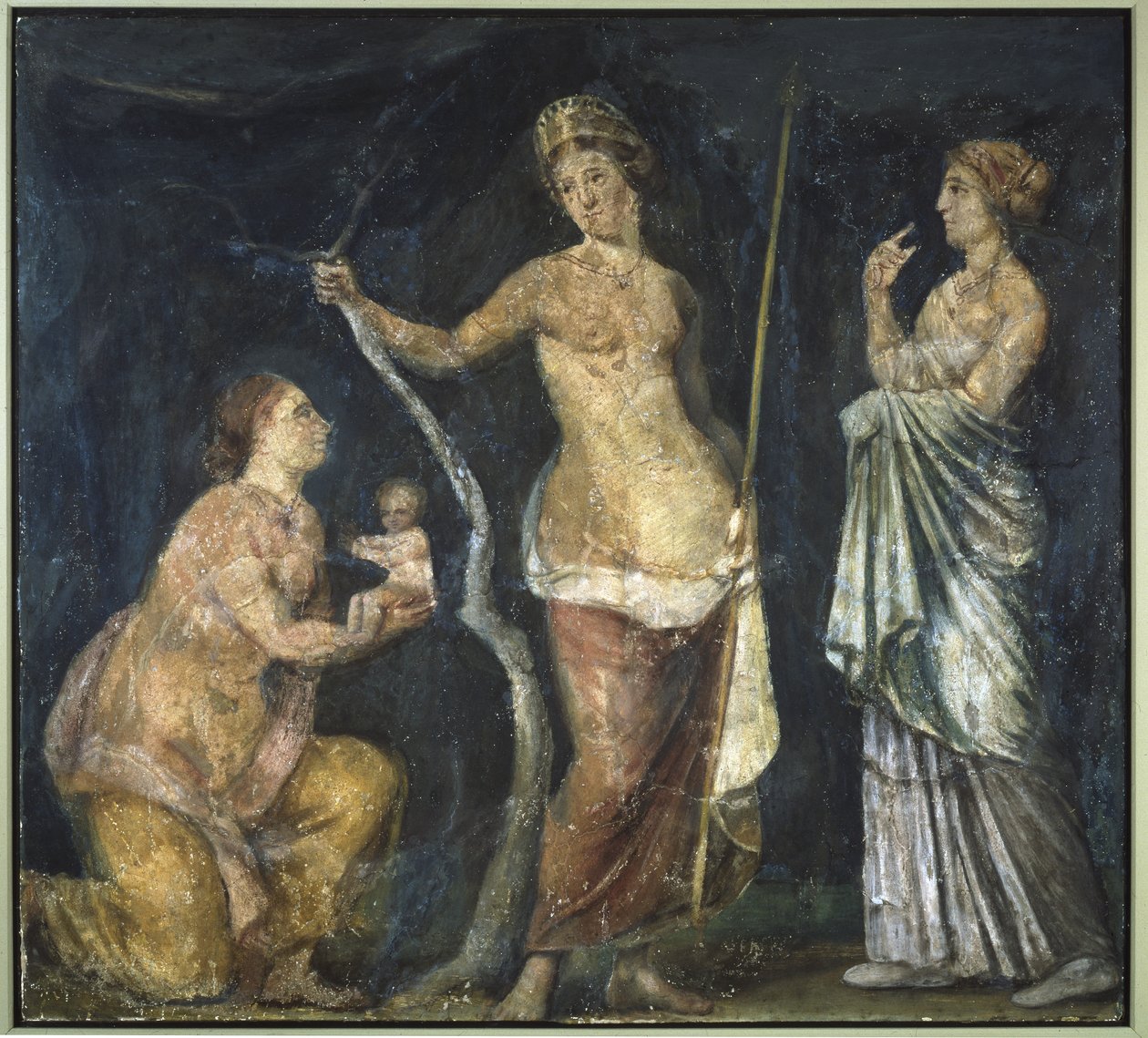 O nascimento de Adonis, fragmento da Casa de Ouro de Nero, Roma, c.64-68 de Roman