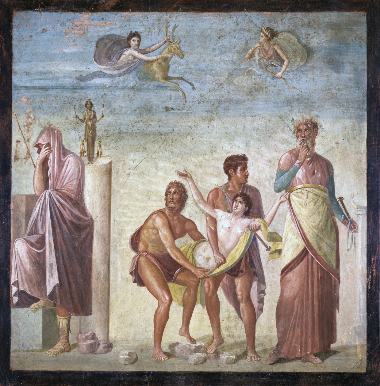 O Sacrifício de Ifigênia, da Casa do Poeta Trágico, Pompéia, 4º estilo decorativo, c.30 dC de Roman
