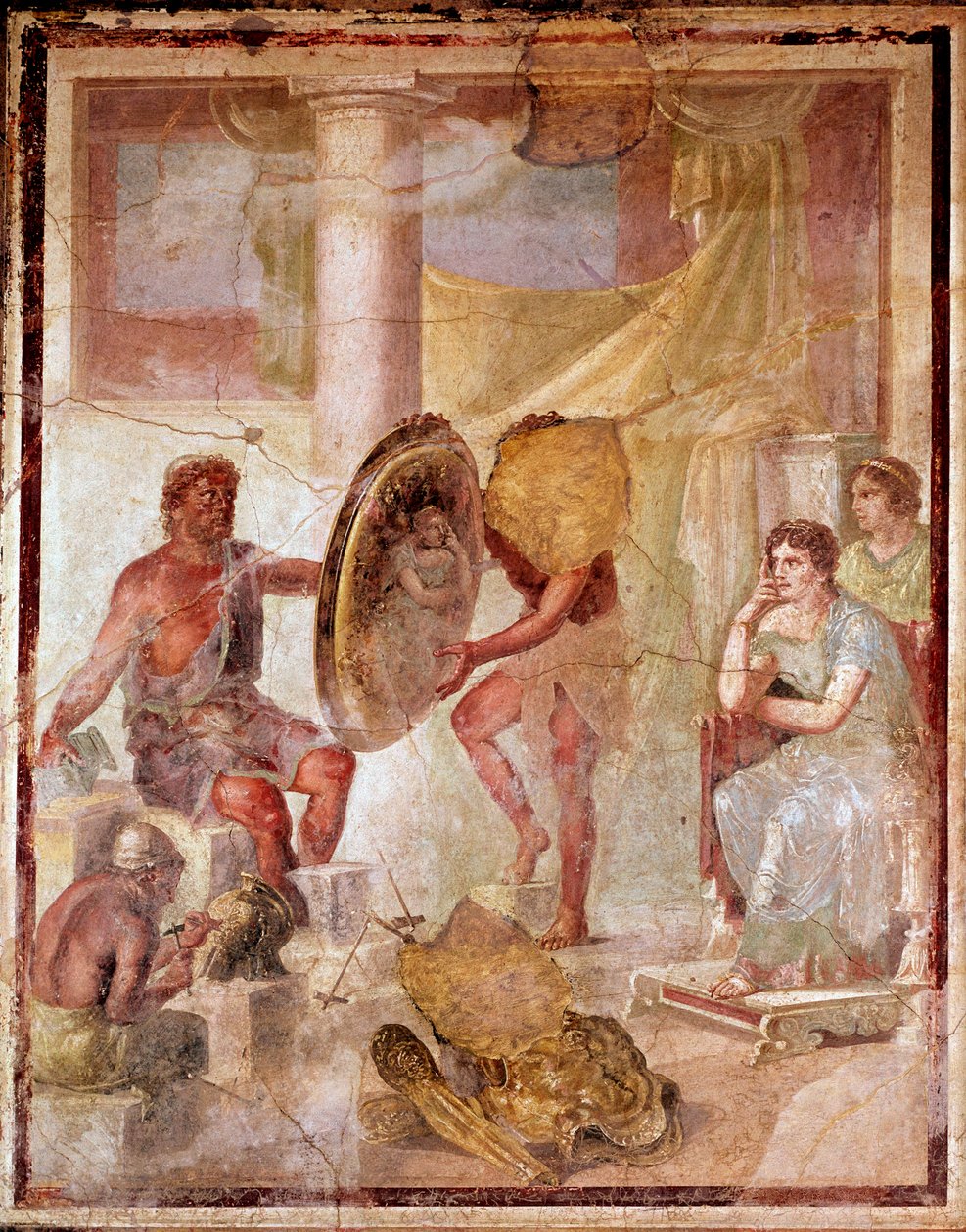 Thetis na forja de Vulcan (fresco de Roman