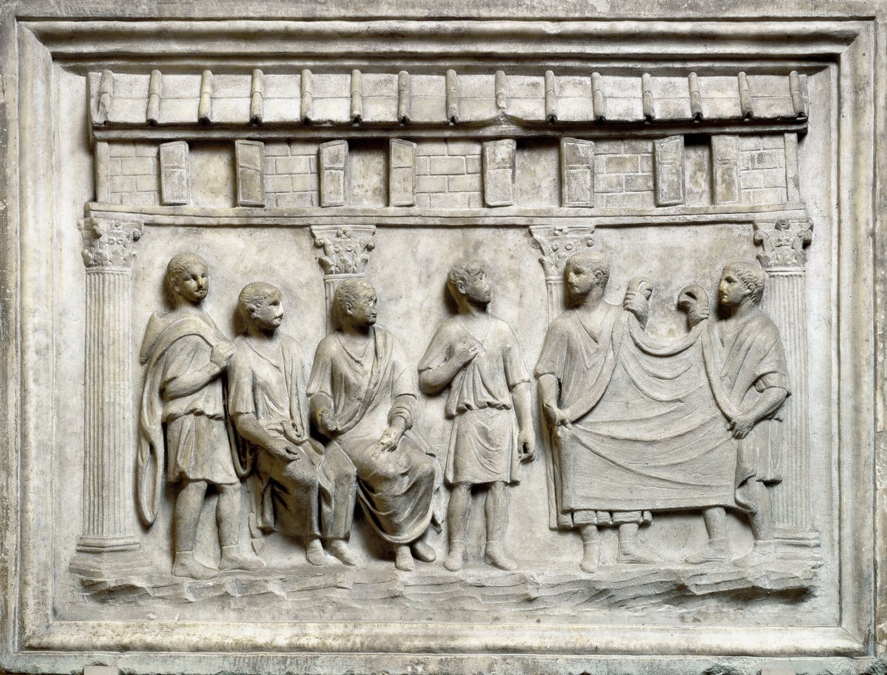 Loja de lenços de papel durante o período Augustan de Roman
