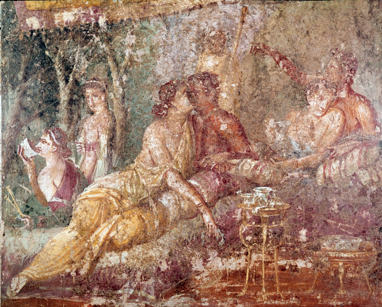 Triclinium, beijo de casal (fresco de Roman