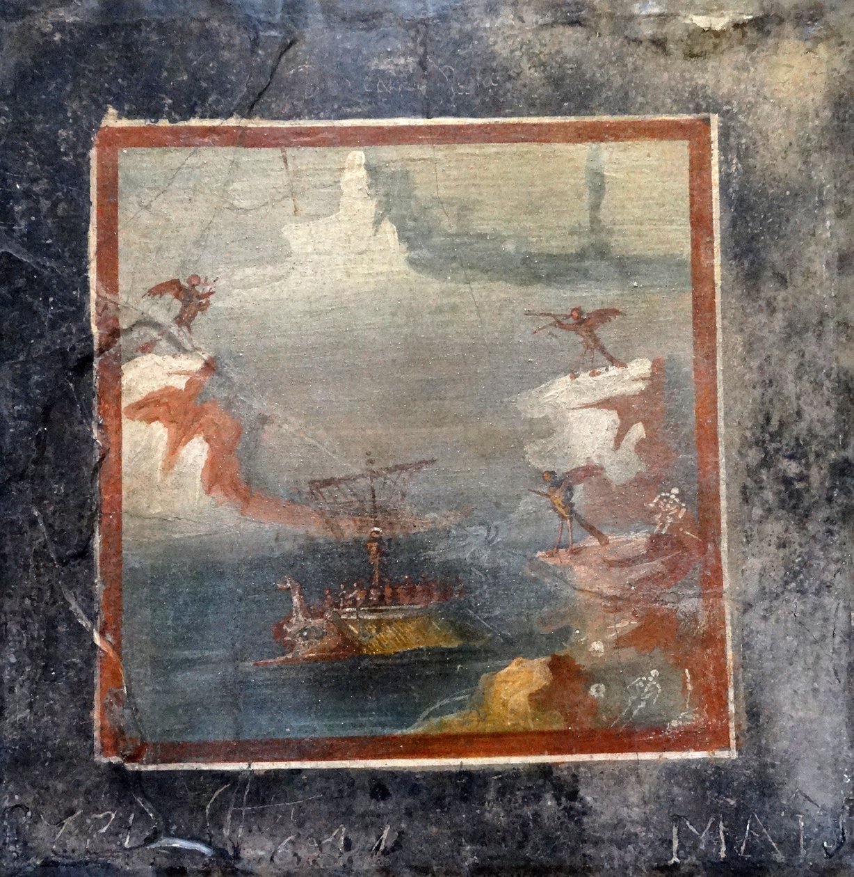 Ulisses resiste às canções das Sirenes (fresco) de Roman