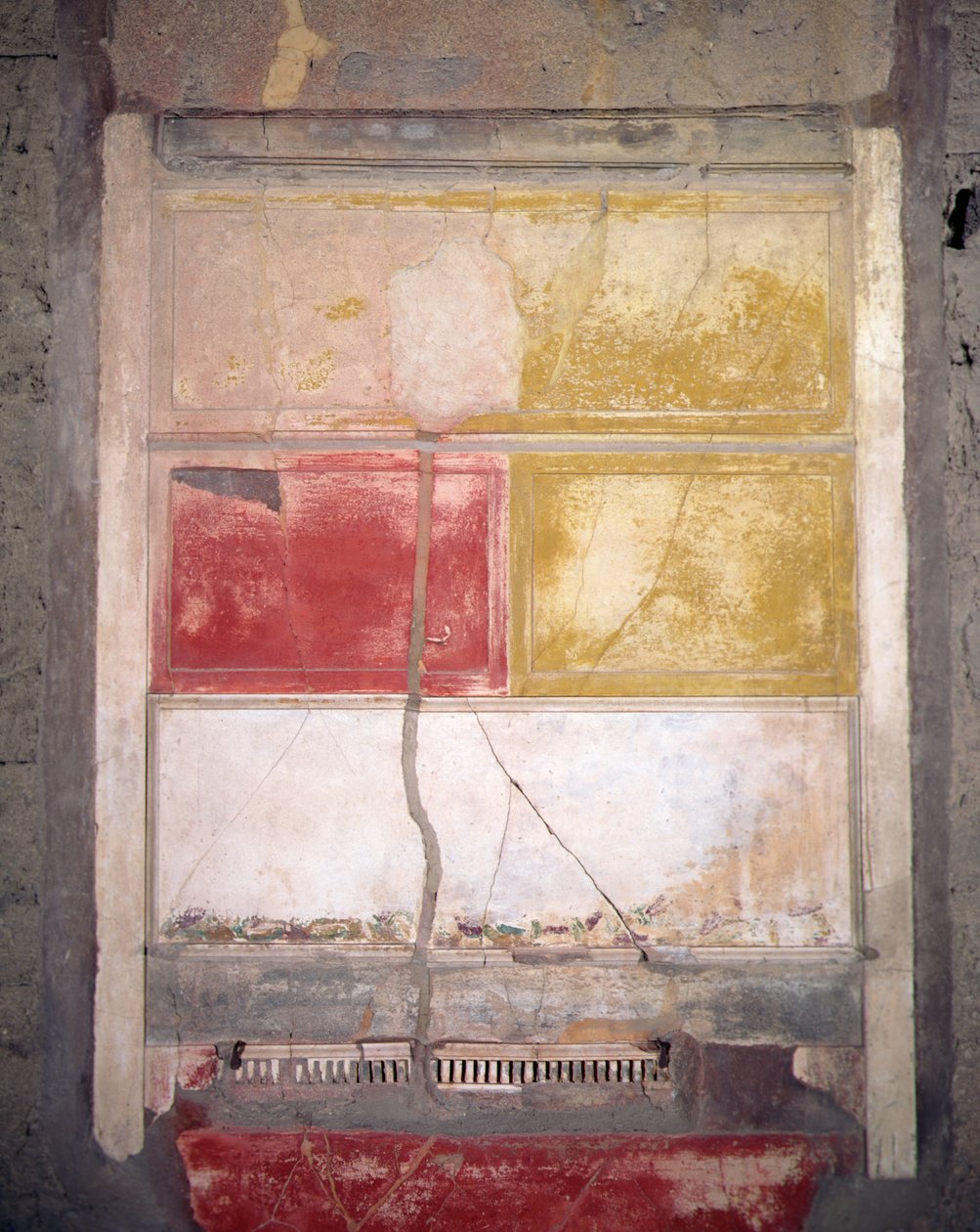 Decoração de parede, Pompéia, Itália (fresco) de Roman
