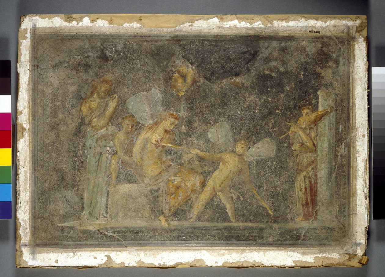 Pintura de parede, Pompéia, romana, século I de Roman