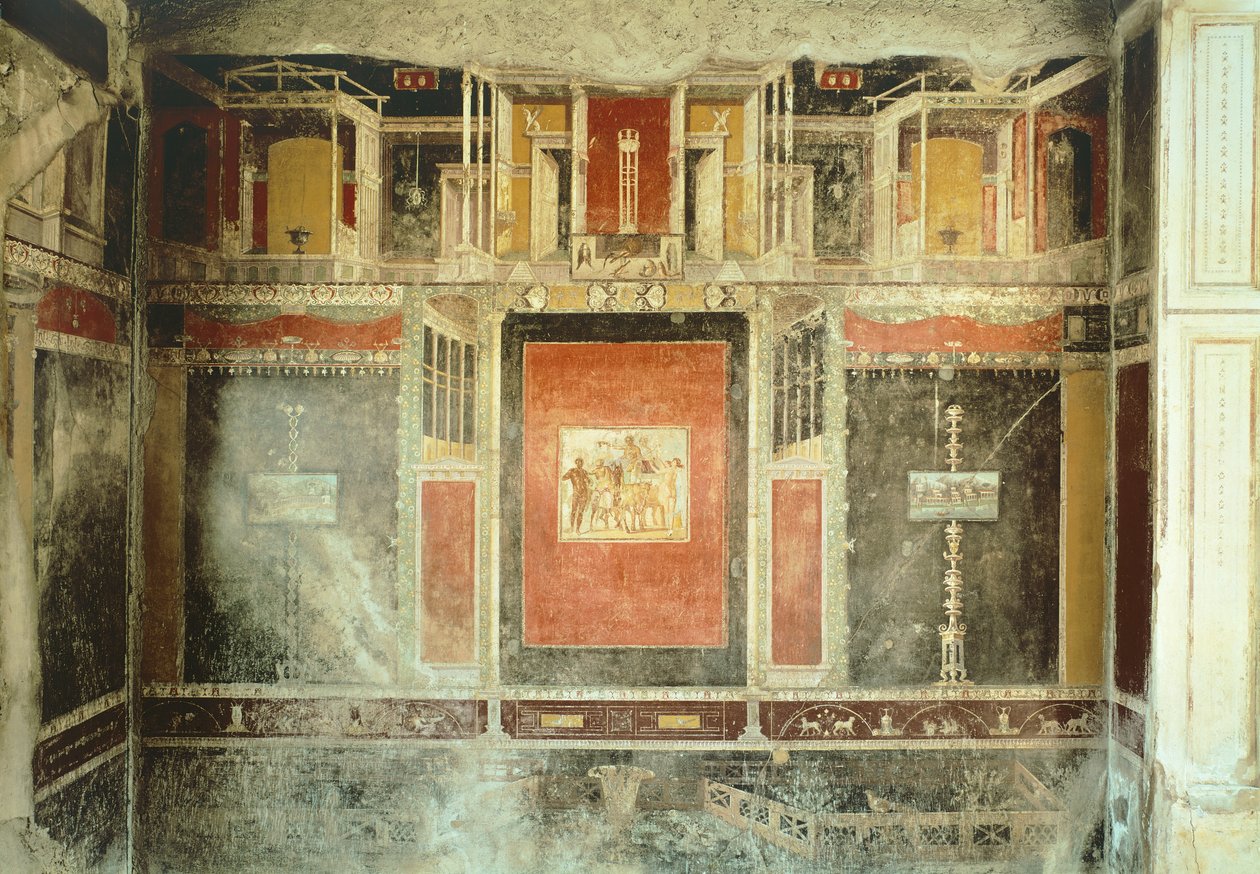fresco da Casa de Marco Lucrezio Fronto, Pompéia, Campânia, Civilização Romana de Roman