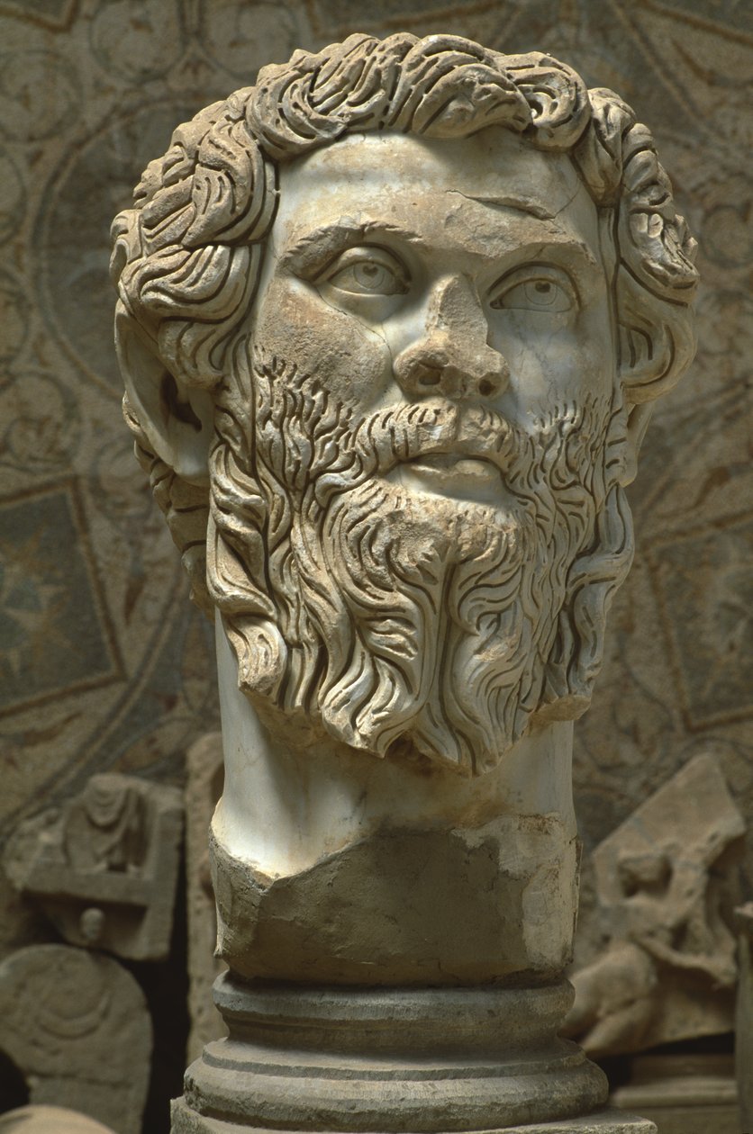Busto de Septimus Severus (145-211), Alto Período Imperial (27 aC-395 dC) (mármore) de Roman Imperial Period