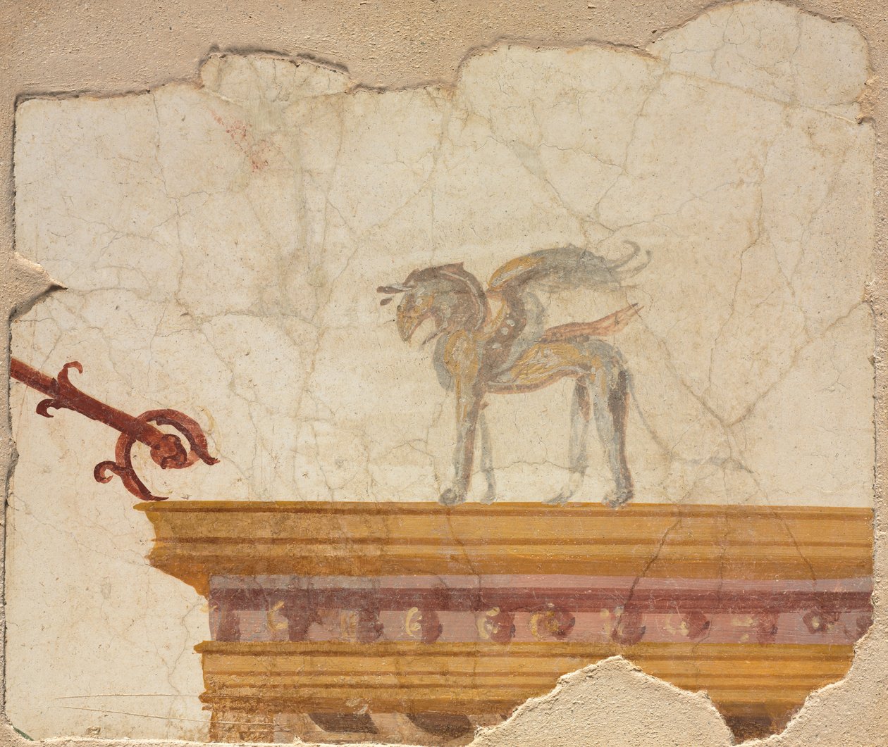Griffin Atop Entablature, Pompeia de Roman Imperial Period