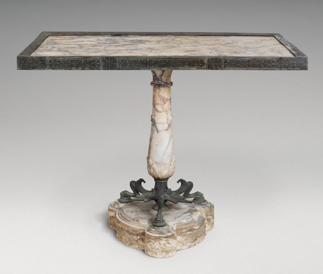 Mesa de mármore e bronze de Roman Imperial Period