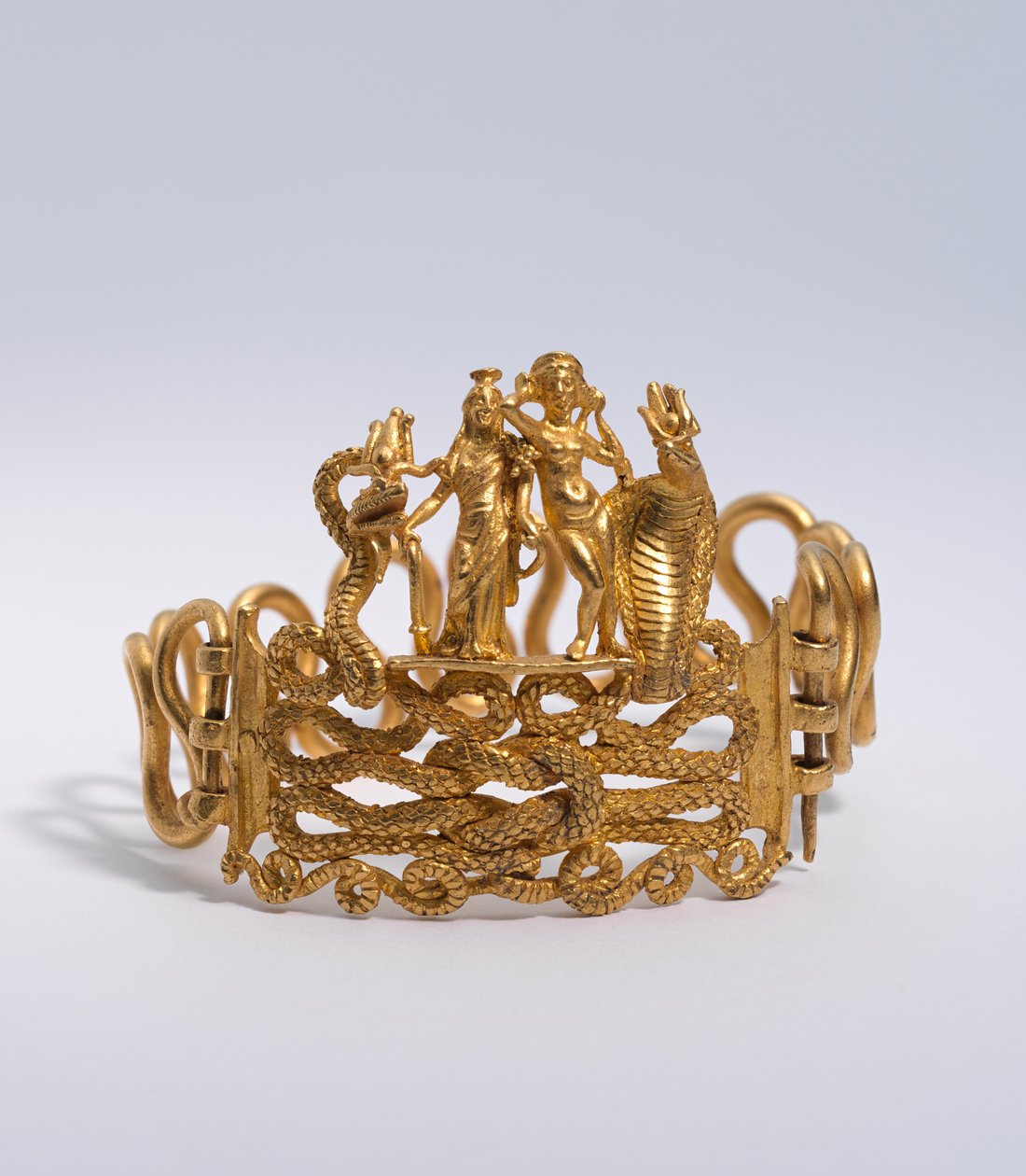 Pulseira com Agathodaimon, Ísis-Tyche, Afrodite e Terenouthis de Roman Period Egyptian