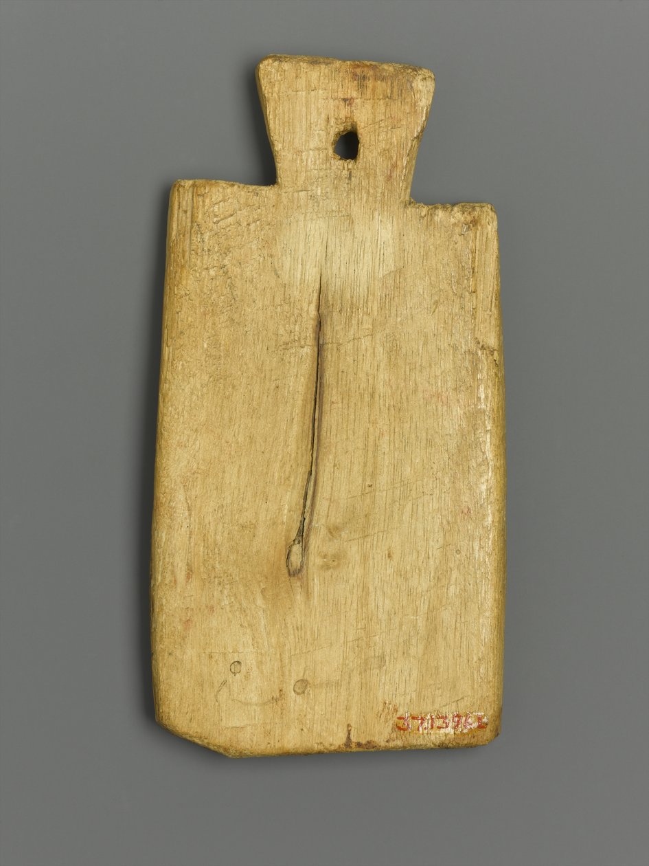 Etiqueta múmia com inscrição grega (madeira e pigmento) de Roman Period Egyptian