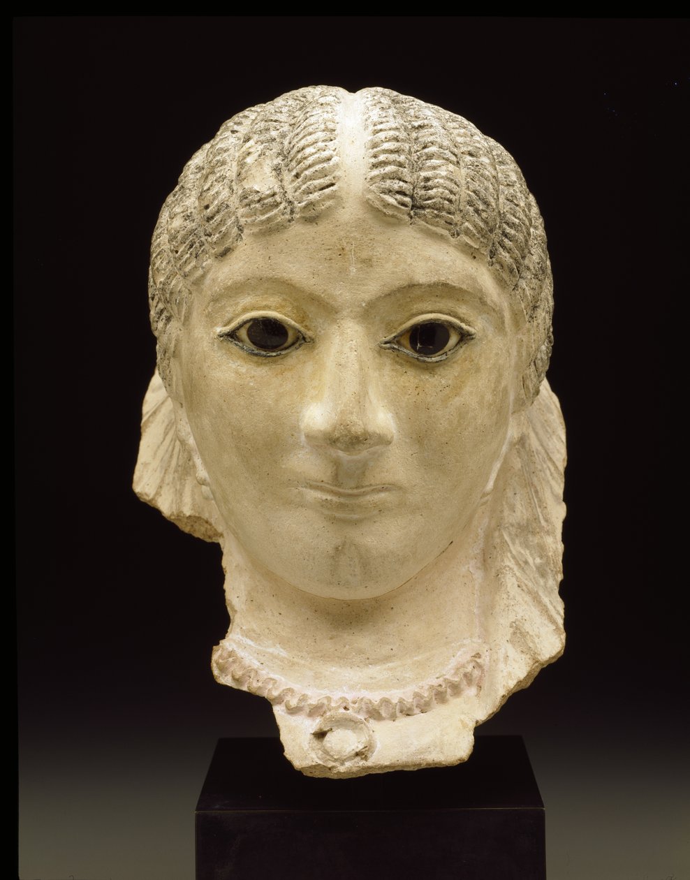Retrato de múmia, final do século 2 (cartonagem, tinta, vidro e bronze) de Roman Period Egyptian