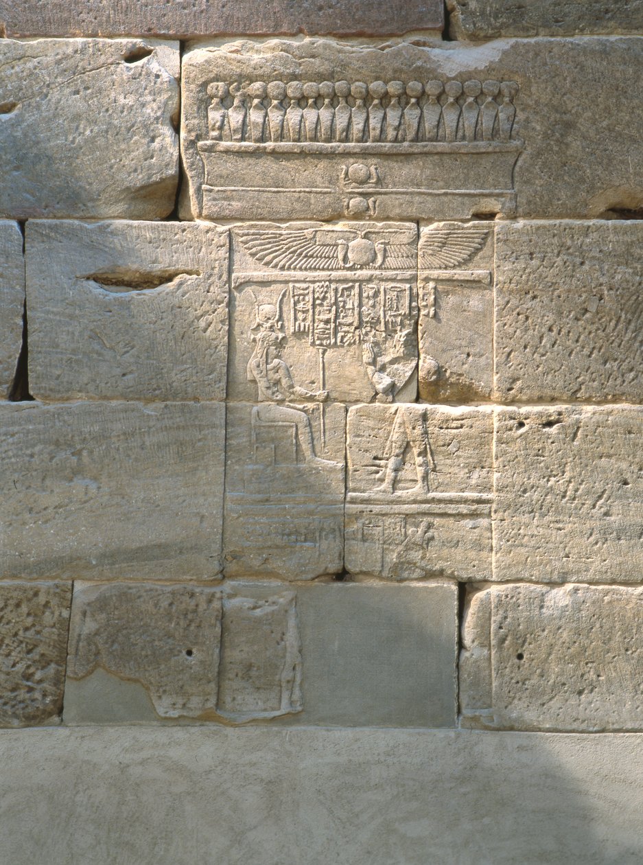 Alívio do Templo de Dendur, c.10 a.C. (arenito eólico) de Roman Period Egyptian