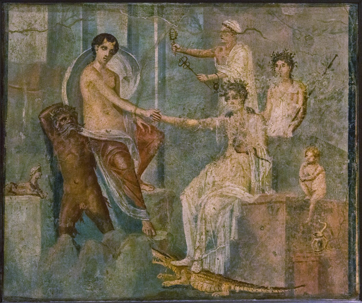 Júpiter e Io, 1º H. 1º século. DE ANÚNCIOS. de Roman Pompeian wall painting.