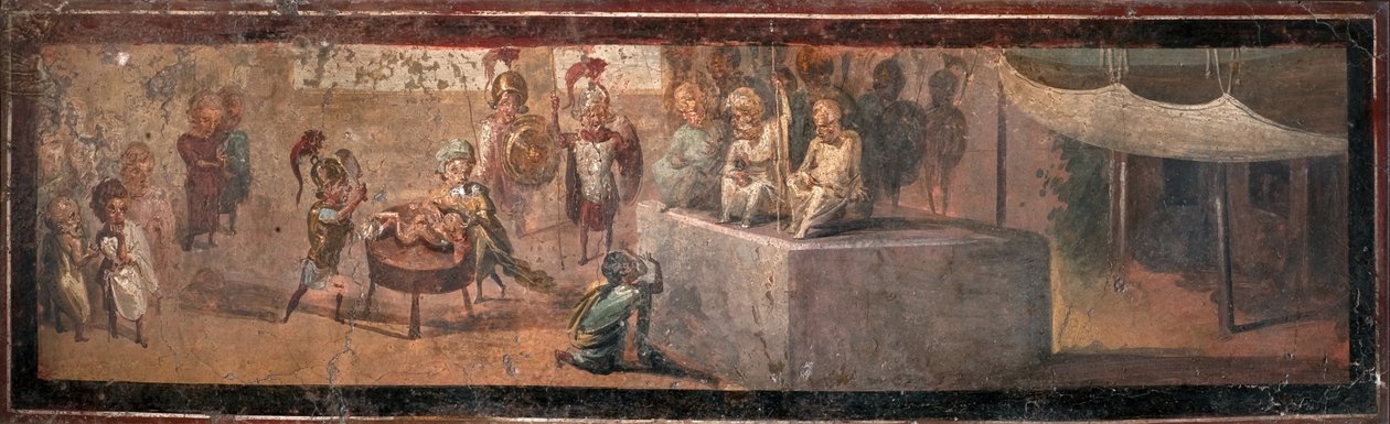 O Julgamento de Salomão, 1º milênio. de Roman Pompeian wall painting.