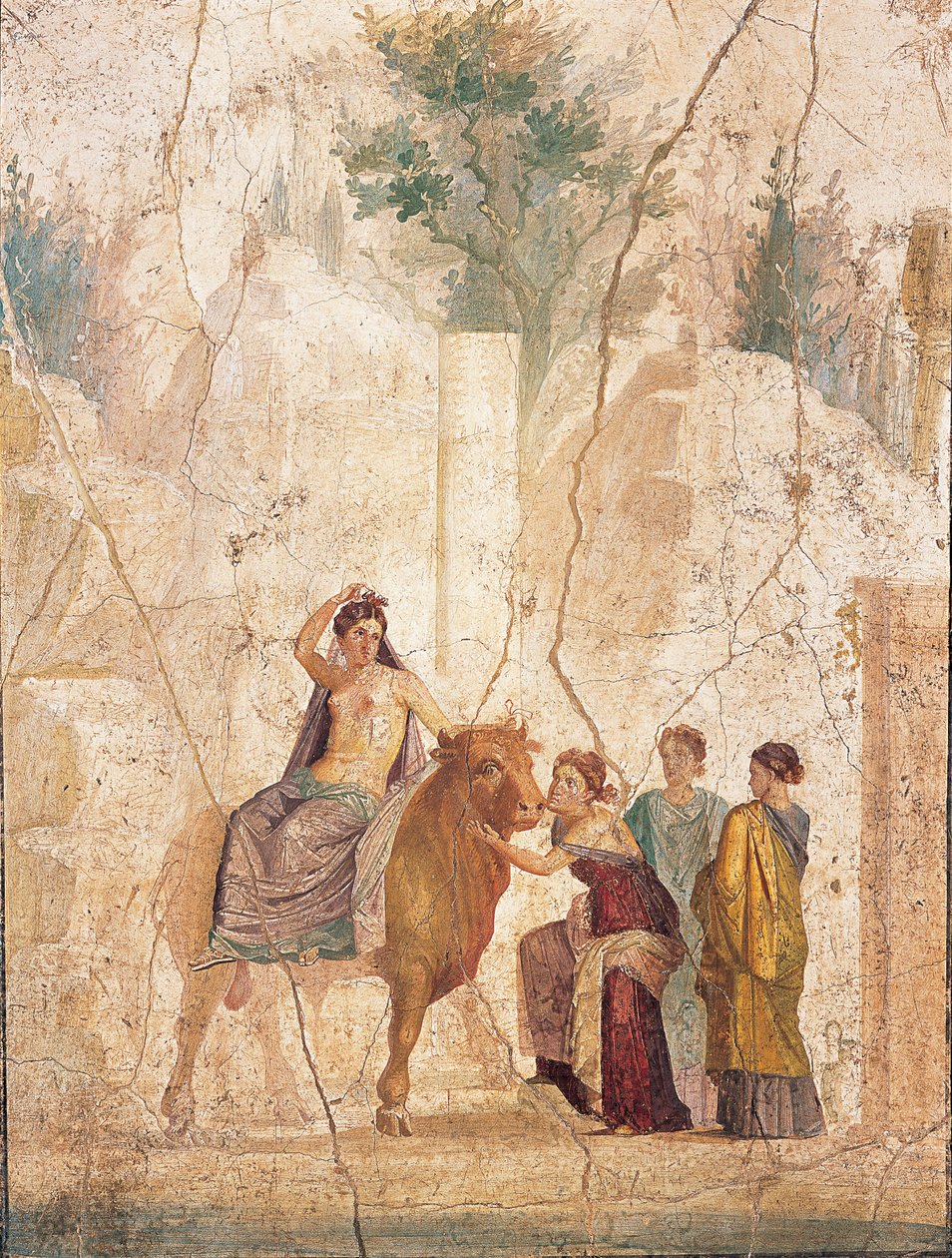 O Rapto de Europa, 1º H. 1º século. DE ANÚNCIOS. de Roman Pompeian wall painting.