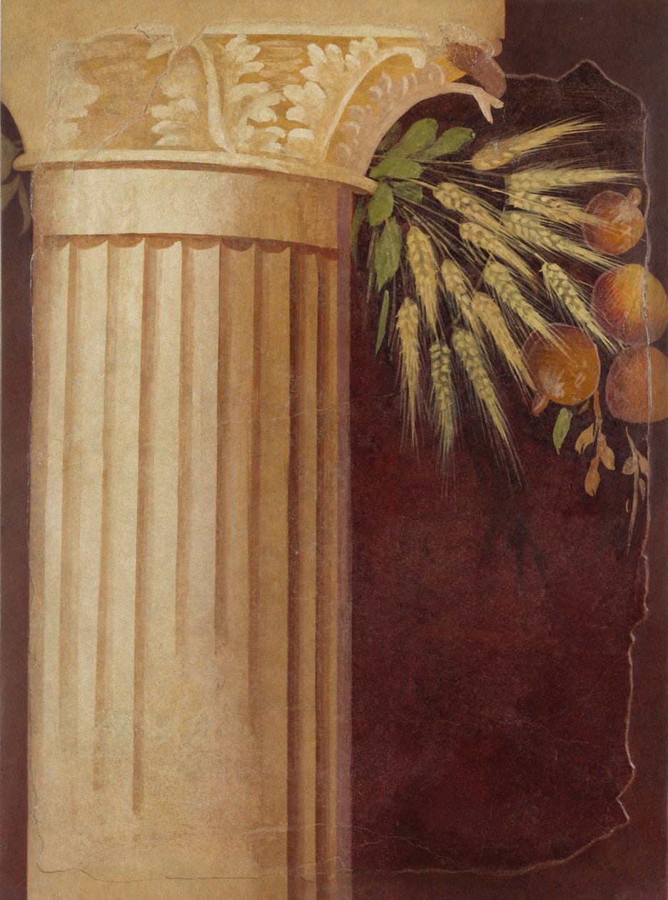Fragmento de pintura mural do peristilo de uma villa em Boscoreale, c.50–40 aC de Roman Republican Period