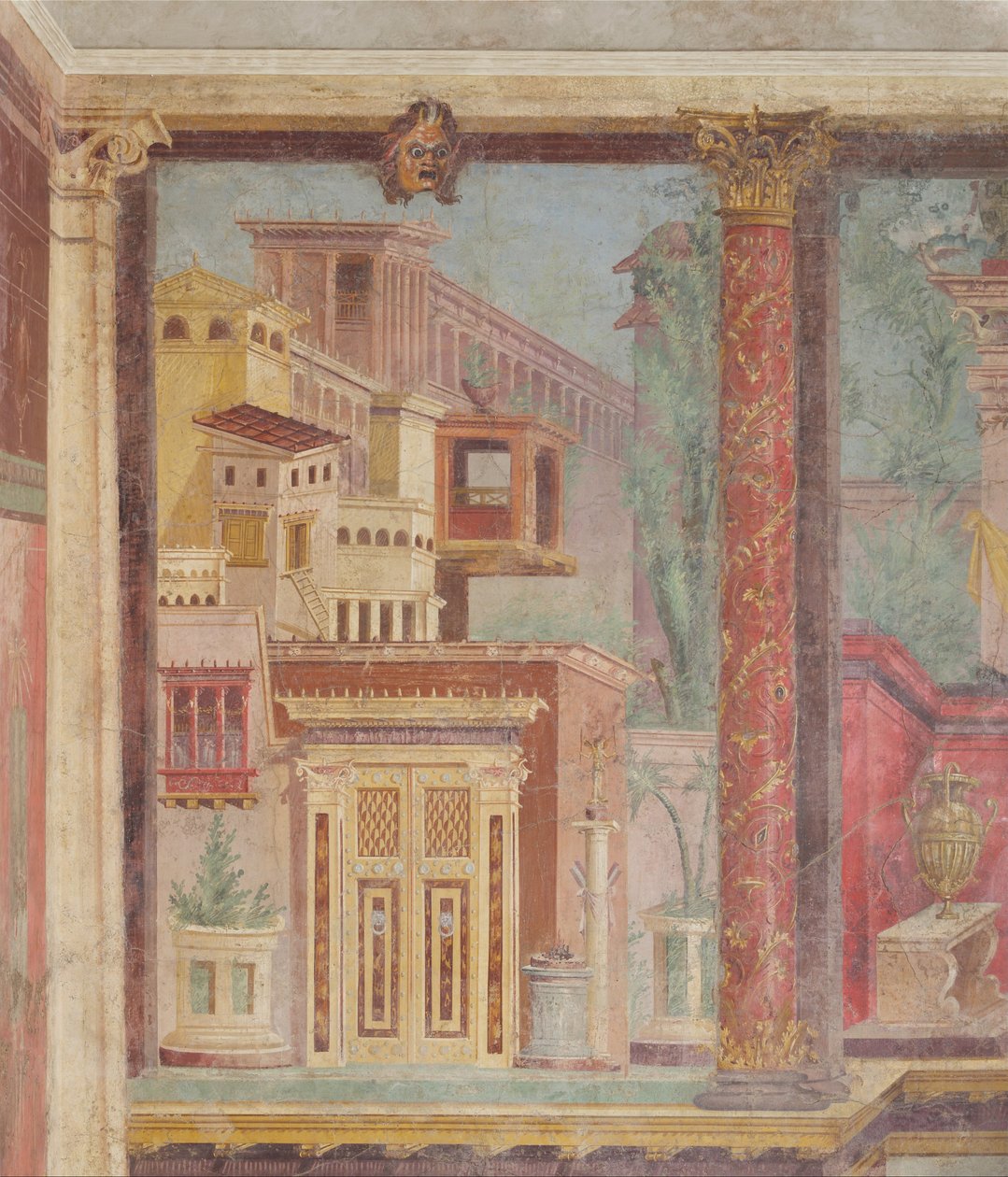 Pintura de parede do cubículo de uma villa em Boscoreale, c.50-40 aC de Roman Republican Period